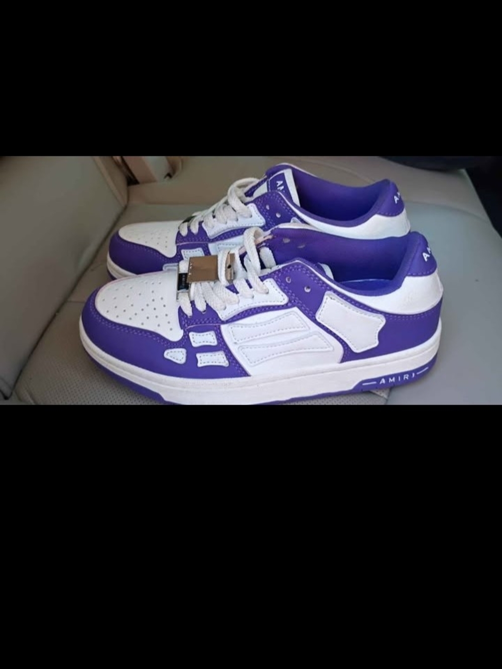 AMIRI Men's Low-Top Sneakers in White and Purple